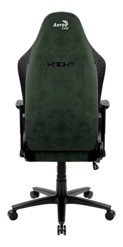 Imagen 3 de 3 de Silla de escritorio AeroCool Knight gamer ergonómica hunter green con tapizado de cuero sintético y gamuza