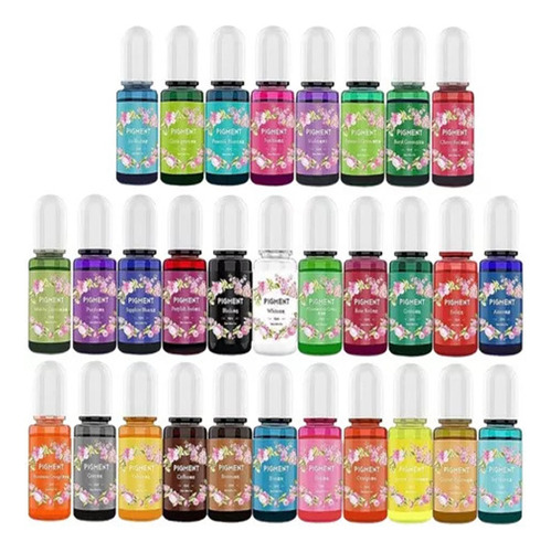 Set Pigmentos Liquidos Para Resina X 10 Ml X 26 Unidades