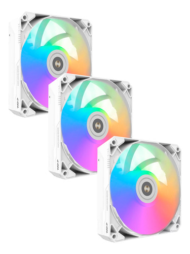 Kit X3 Fan Premium 120mm Alseye W12p Argb Pwm 3000rpm Blanco