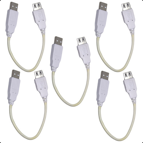Cabo Extensor Usb Curto 20 Cm Dados Energia 480mps Kit 5 Un