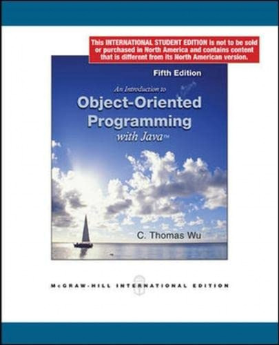  An Introduction To Object-oriented Programming With Java  -