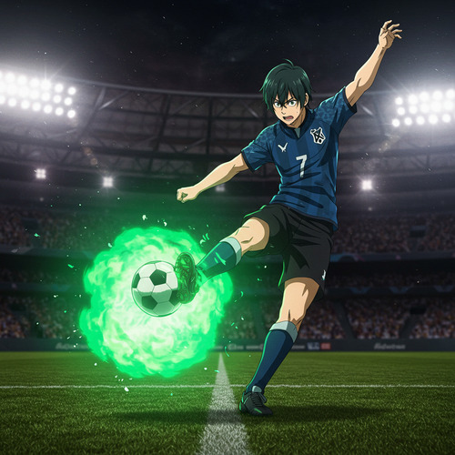Blue Lock Isagi Yoichi Super Chute Green Lock Action Figure