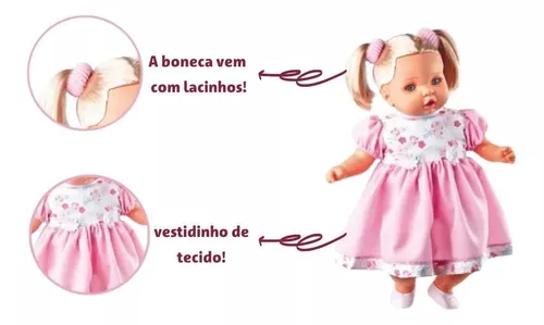 Boneca Collezione Angelina Negra Milk Brinquedos - Lojas Tem