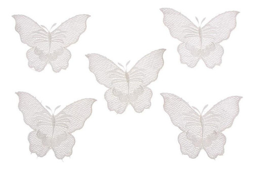 5 Piezas Mariposa Apliques Tul Adornos Nupcial