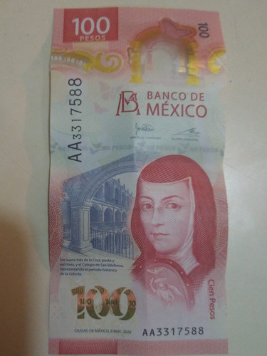 Billete De 100 Pesos Serie Aa Nuevo