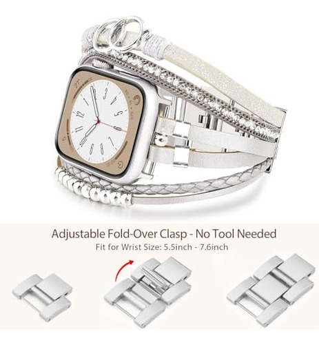 Pulsera De Cuero Bohemia Compatible Con Apple Watch Band De