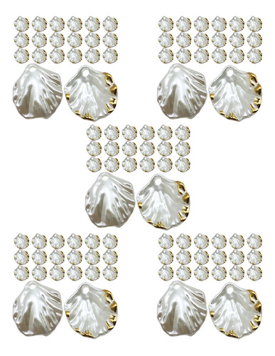 500 Perlas En Forma De Concha Perlas De Imitación Pétalos