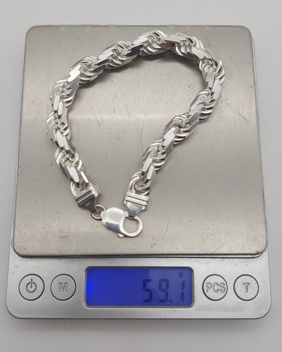 Pulsera Hombre Gruesa Turbillon Plata Ley 925 59,1 Gr.