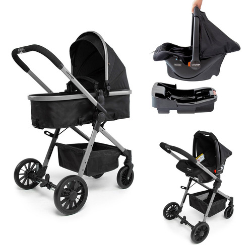 Carrinho Bebê Conforto E Base 3 Em 1 Voyage Kit Completo