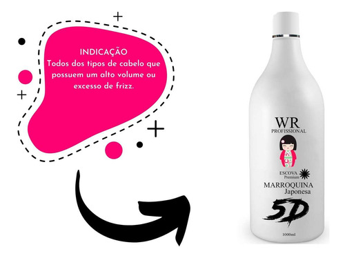 Escova Progressiva Japonesa 5d Wr Profissional 1l +9 Itens