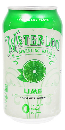 7 Pack Agua Mineral Sabor Lima Waterloo 355 Ml