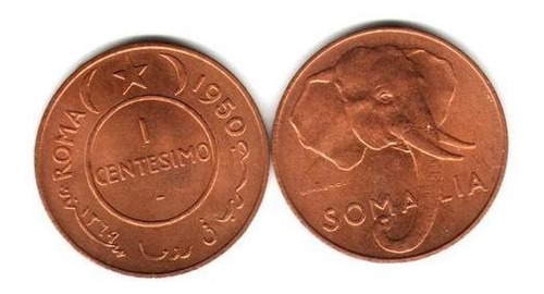 Hermosa Moneda De Somalia Con Elefante Año 1950 Sin Circular