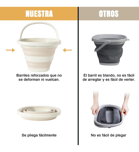 Cubo Plegable, Cubo De Limpieza Plegable, Cubo De Plástico