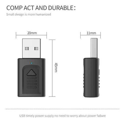 Transmisor Y Receptor Bluetooth 5,0 1 2 Dispositivos Y
