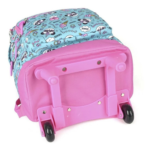 Imagem 5 de 10 de Kit Mochila Feminina Juvenil Panda Trolley Rodinhas G Up4you