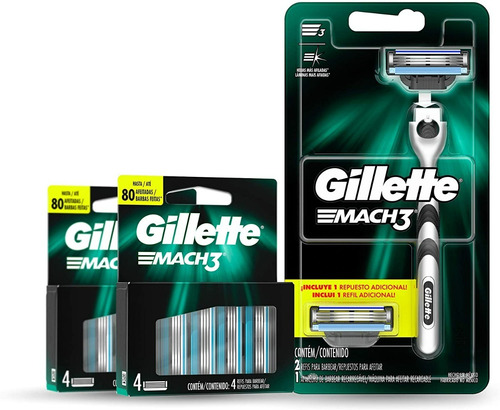 Rastrillo Gillette Mach3 +  8 Repuestos