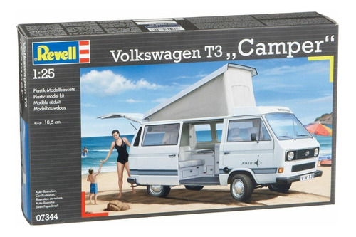 Kit de autocaravana Revell para Volkswagen T3, 1/25, 80 piezas 07344