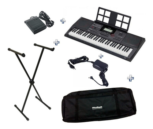 Teclado Casio Ct X5000 +suporte+fonte+pedal De Sustain+bag