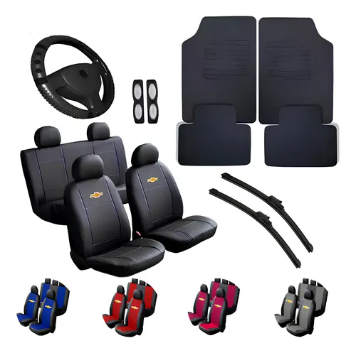 comprar Kit Capa Couro Banco Carro Tapete Volante Chevrolet  Palheta