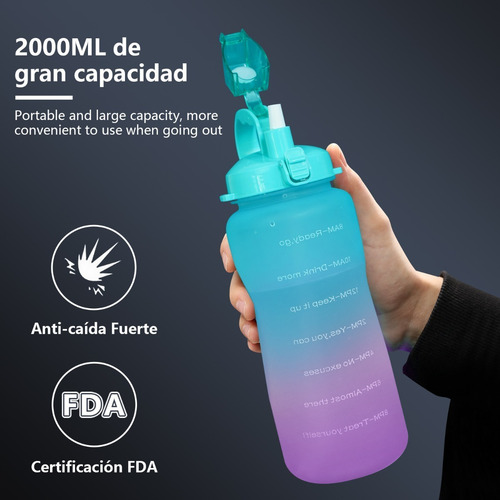 Imagen 3 de 7 de Botella Para Agua Deportiva Medio Galón Multicolor