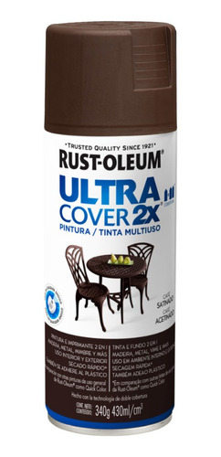 Pintura Aerosol Ultra Cover Rust Oleum Café Satinado 340gr