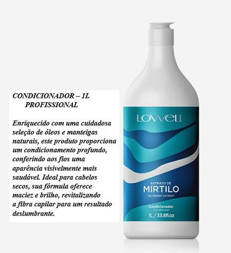 Kit Lowell Mirtilo Shampoo+condicionador 2x1 L Profissional