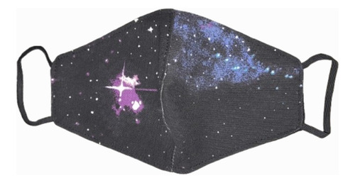 Tapabocas Top Diseños Variados Negro Galaxia