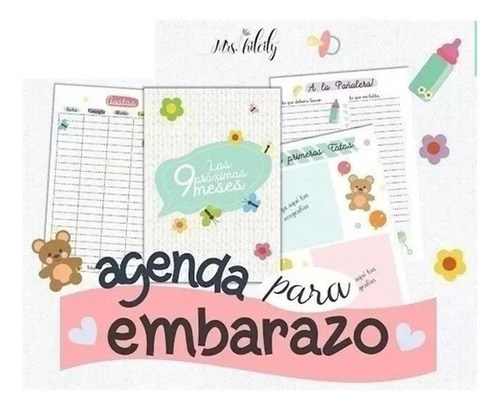Kit Imprimible / Agenda De Embarazo Diario Embarazada