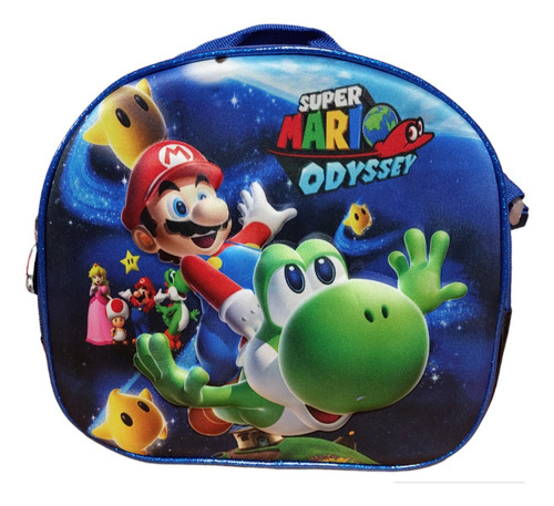 Mochila 3pz Super Mario Bros Led 3d Con Lapicera Y Lonchera
