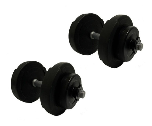 Kit Set Mancuernas Con Topes + 14 Kg En Discos Kit Local Mb