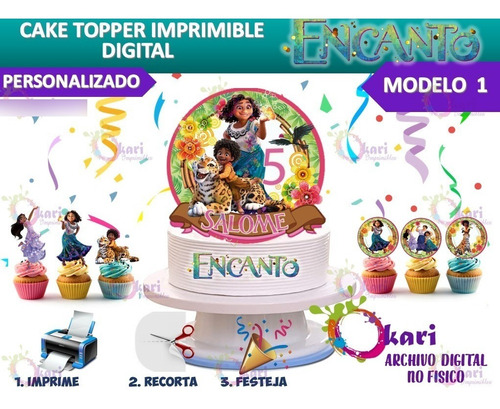 Kit Imprimible Cake Topper Personalizado Encanto