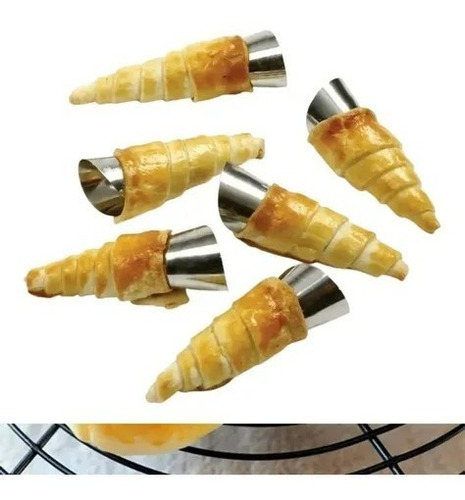 6 Moldes Cannoli Cachito Croissant 