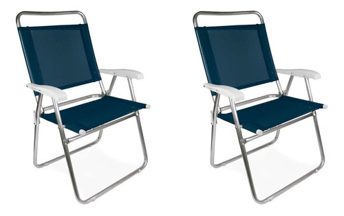 Kit de 2 sillas de playa Master Anatomica resistentes hasta 120 kg, color azul