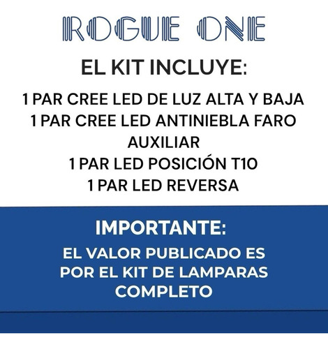 Lampara Cree Led Alta Baja Auxiliares T10 Partner