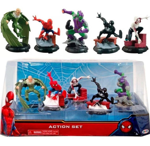 Miniaturas Spiderman Homem Aranha Action Set 5 Personagens 