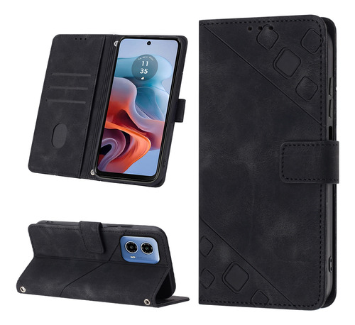 Funda Cartera Flip Relieve Para Moto G34