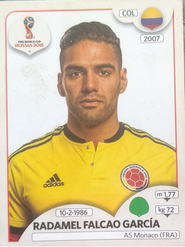 Figurita Mundial Rusia 2018 Selección Colombia R. Falcao