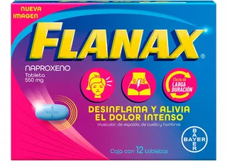 Flanax 550 Mg AnaLGésico Para Cólicos Menstruales Caja Con