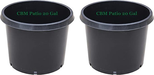 Cbm - Macetero De Plástico Negro De 2 A 20 Galones