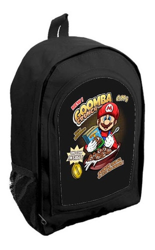 Mochila Negra Infantil Nena Nene Mario Bros. Tt773