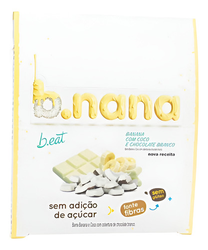 B.nana Coco E Chocolate Branco Display Com 12x30g Sem Açúcar