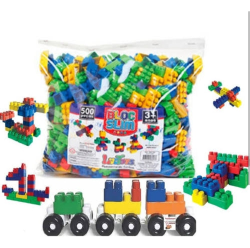 Blocos De Montar 500 Peças Brinquedo Didático Infantil