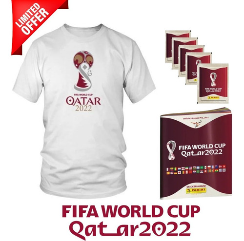 Super Pack  Álbum Mundial Qatar 2022 + Polera + 5 Sobres 