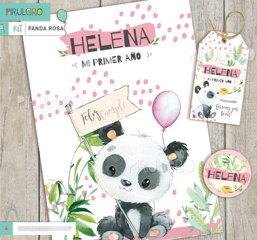 Kit Imprimible Osito Panda Oso Panda Rosa Sweet Bear