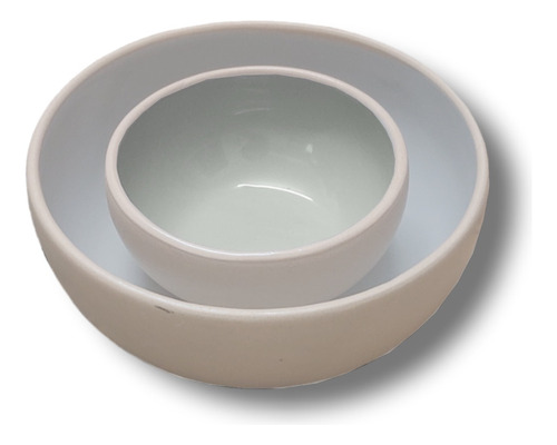 Set X2 Bowl Compoteras Dips 15cm 10cm Ceramica Gris Korba