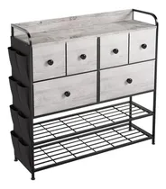 Comprar Comoda 6 Cajones De Tela Torre Organizadora 2 Niveles Acero Color Gris