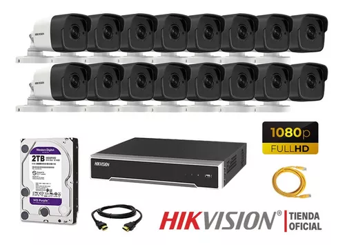 Camara de Seguridad Ip Poe Full HD 1080P Kit 4 Disco 2TB WD Purpura