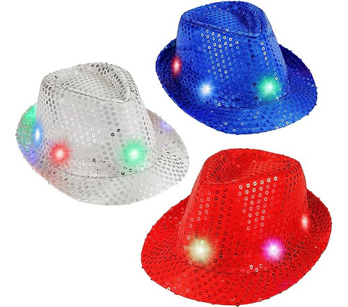 6 Gorros Cotillón Luminoso Con Luces Led Fiestas Cumple 15