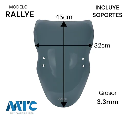 Cupula + Soporte Rally Transparente Para Akt 250r Mtc