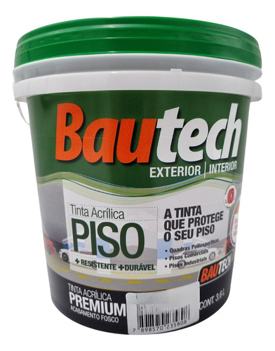 Tinta Bautech Super Resistente Pisos E Fachadas 3,6l Cores Cor Cinza